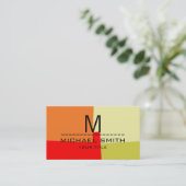 Monogram modern Retro Colors #13 Visitekaartje (Staand voorkant)
