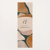 Monogram modern roestgroen abstract stijlvol desig yogamat (Achterkant)