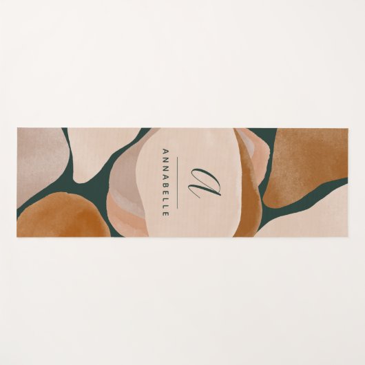 Monogram modern roestgroen abstract stijlvol desig yogamat (Voorkant (horizontaal))