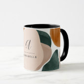 Monogram modern roestgroen abstract stijlvol mok (Voorkant rechts)