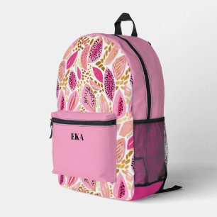 Monogram Modern Roze Goud Schattige Meisjes School Bedrukte Rugzak