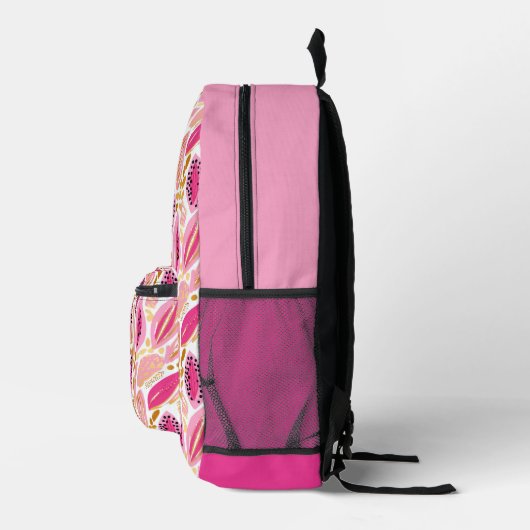 Monogram Modern Roze Goud Schattige Meisjes School Bedrukte Rugzak (Rechts)