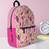 Monogram Modern Roze Goud Schattige Meisjes School Bedrukte Rugzak