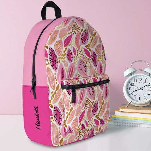 Monogram Modern Roze Goud Schattige Meisjes School Bedrukte Rugzak