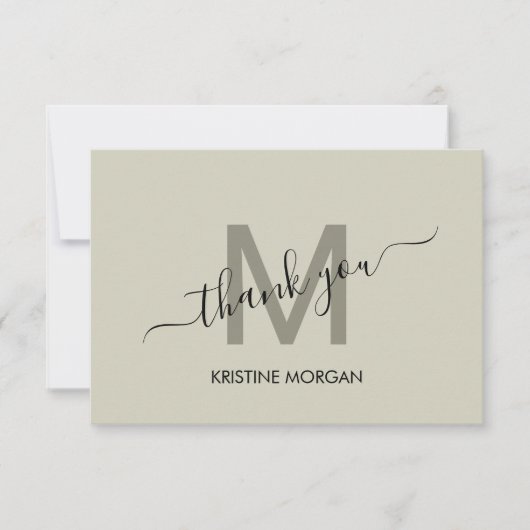 Monogram modern script bedankt je creditcard (Voorkant)