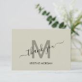 Monogram modern script bedankt je creditcard (Staand voorkant)