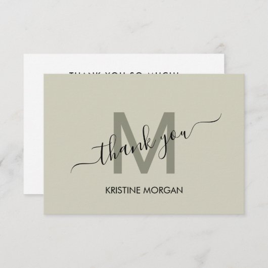 Monogram modern script bedankt je creditcard (Voorkant / Achterkant)