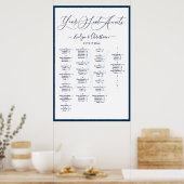 Monogram Modern Script doe-het-zelf-kleur zitplaat Poster (Keuken)