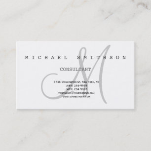 Monogram Modern Simple Consultant-Visitekaartje Visitekaartje