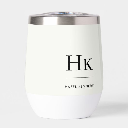 Monogram Modern Simple Elegant Ivory White Custom (Avant)