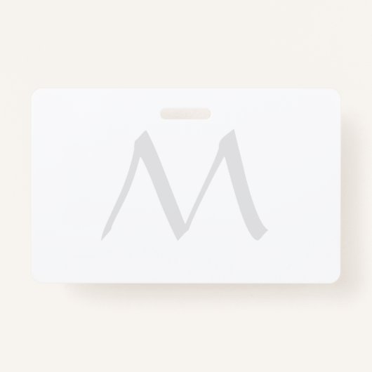Monogram Modern Simple Minimalist Plain Badge (Voorkant)