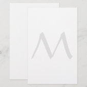 Monogram Modern Simple Minimalist Plain Briefpapier (Voorkant / Achterkant)
