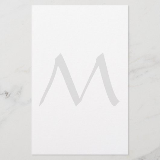 Monogram Modern Simple Minimalist Plain Briefpapier (Voorkant)