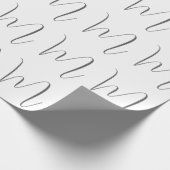 Monogram Modern Simple Minimalist Plain Cadeaupapier (Hoek)