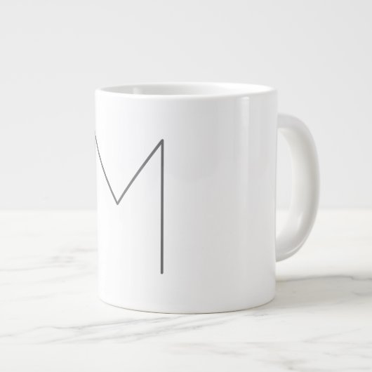 Monogram Modern Simple Minimalist Plain Extra Grote Beker (Voorkant rechts)