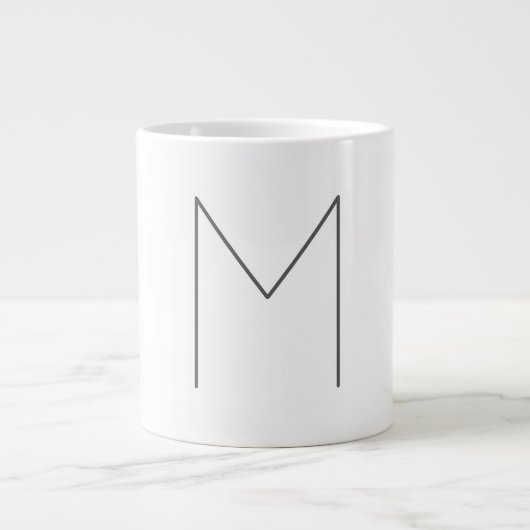 Monogram Modern Simple Minimalist Plain Extra Grote Beker (Voorkant)