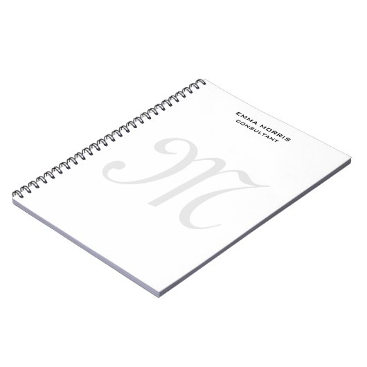 Monogram Modern Simple Minimalist Plain Notitieboek (Linkerzijde)