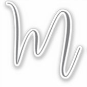 Monogram Modern Simple Minimalist Plain Sticker (Voorkant)