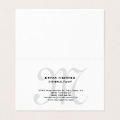 Monogram Modern Simple Minimalist Plain Visitekaartjes (Buitenkant ongevouwen)