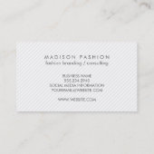 Monogram Modern Slate Texture Stripes Visitekaartje (Achterkant)