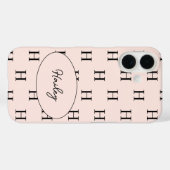 Monogram Modern Stijlvol Blush Roze Patroon Case-Mate iPhone Case (Achterkant (horizontaal))