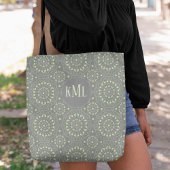 Monogram Modern Stijlvol Groen en Grijs Draagtas