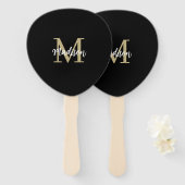 Monogram Modern Tan Black Sand Handwaaier (Voorkant en achterkant)