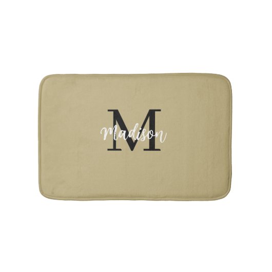 Monogram Modern Tan Sand and Black Badmat (Voorkant)
