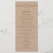 Monogram Modern Taupe Christian Wedding Menu (Devant)