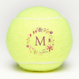 Monogram Modern Waterverf Floral Tennisballen