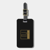 Monogram modern zwart-goudInitiaal Bagagelabel (Voorkant verticaal)
