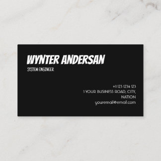 Monogram Modern Zwart Minimale Aangepaste Naam Visitekaartje