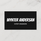 Monogram Modern Zwart Minimale Aangepaste Naam Visitekaartje (Voorkant)