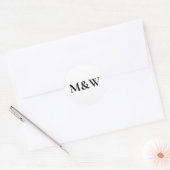 Monogram Moderne Bruiloft Bold Zwart & Wit Ronde Sticker (Envelop)