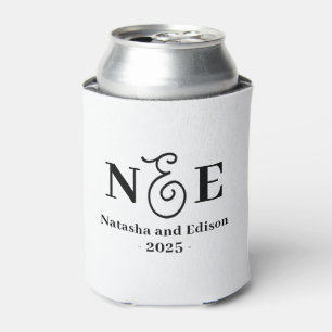 Monogram Moderne Bruiloft Witte Koelbox Blikjeskoeler