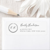 Monogram Moderne Chic Return Address Labels (Insitu)
