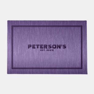 Monogram Moderne Eenvoudige Metallic Paarse Textuu Deurmat
