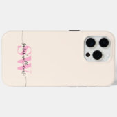 Monogram Moderne Elegant Chic Script Name Case-Mate iPhone Case (Achterkant (horizontaal))