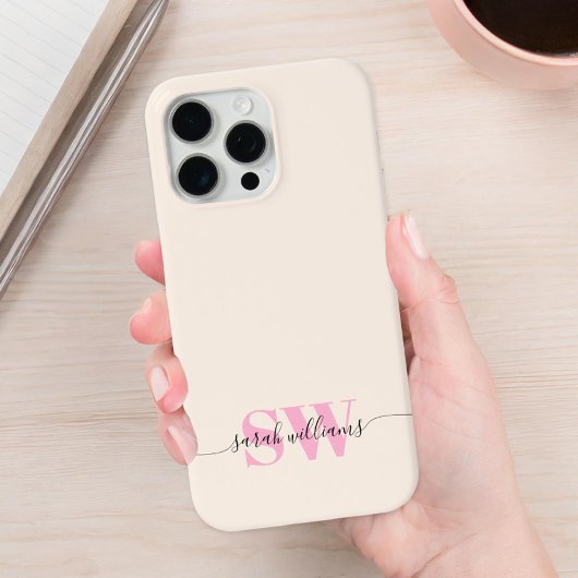 Monogram Moderne Elegant Chic Script Name Case-Mate iPhone Case