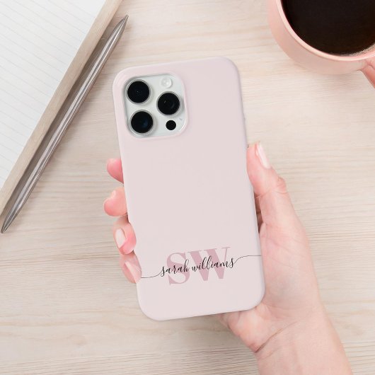Monogram Moderne Elegant Chic Script Name iPhone Hoesje