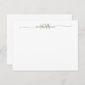 Monogram Moderne Elegant Chic Script Name Notitiekaartje (Voorkant / Achterkant)