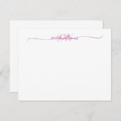 Monogram Moderne Elegant Chic Script Name Notitiekaartje (Voorkant / Achterkant)