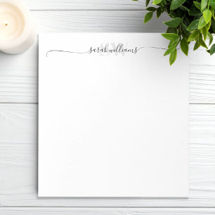 Monogram Moderne Elegante Chic Script Naam Notitieblok