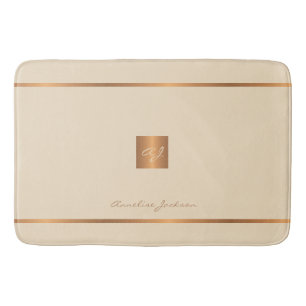 Monogram moderne elegante glitter crème en goud badmat