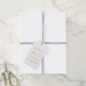 Monogram Moderne Elegante Gouden Script Bruiloft Cadeaulabel (Met Touw)