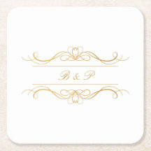 Monogram Moderne Elegante Gouden Wervelende Huweli