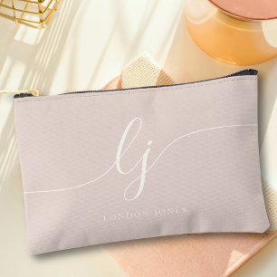 Monogram Moderne Elegante Kalligrafie Roos Roze Ch Etui