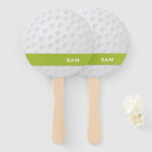 Monogram. Moderne golfbal textuur. Handwaaier (Voorkant en achterkant)