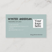 Monogram Moderne Groene Minimalistische Aangepaste Visitekaartje (Achterkant)