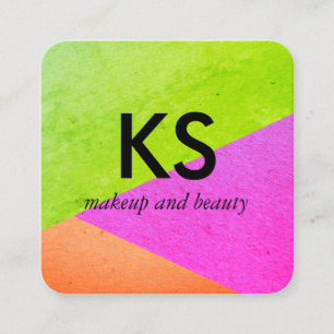 Monogram Moderne, heldere kleurenblokken Vierkante Visitekaartje